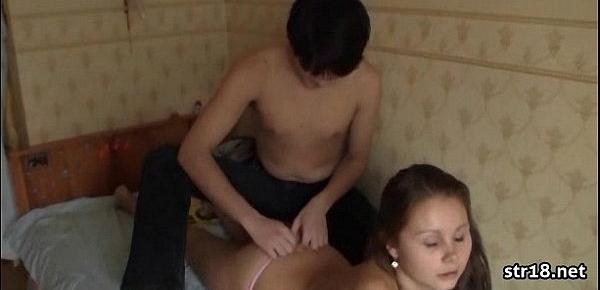  Playful teen introduced to hard nasty sex
